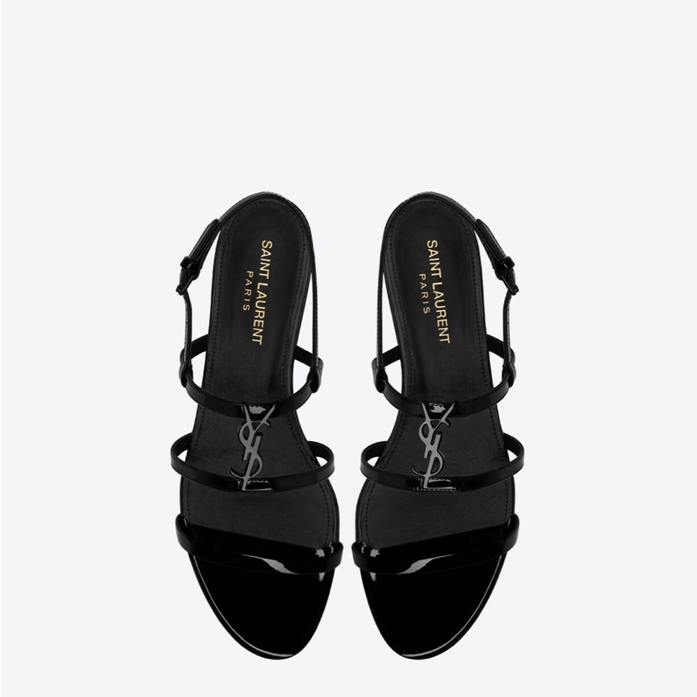 YSL black flat sandals in very good contain . Size 38.5!